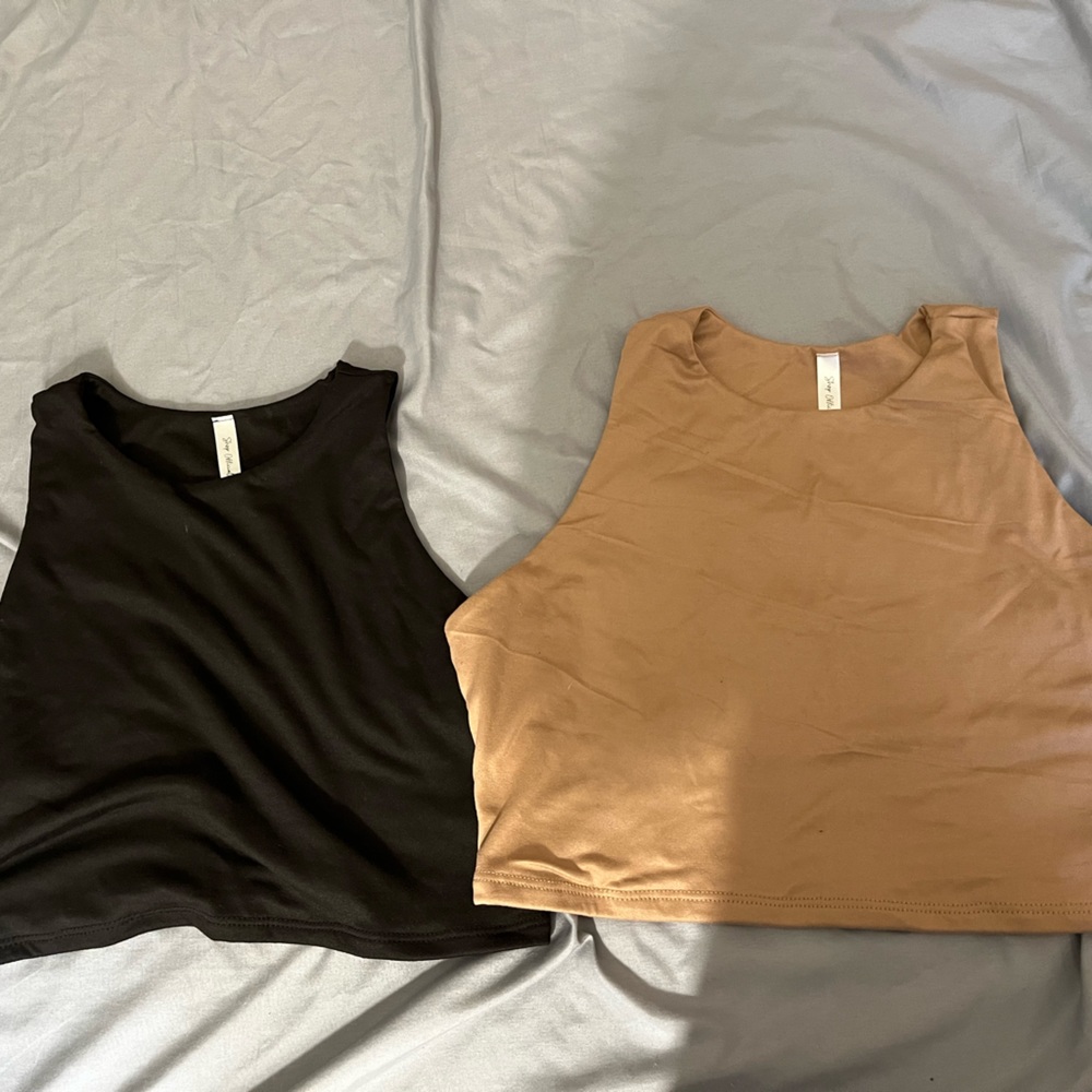 Crop tops black and brown new never worn